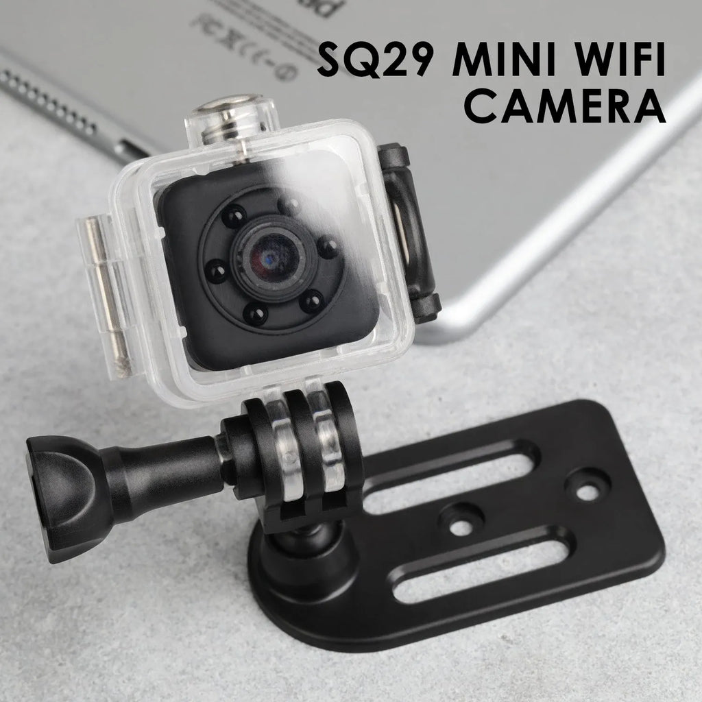 Black waterproof sports camera with microUSB port for 1080p HD video recording