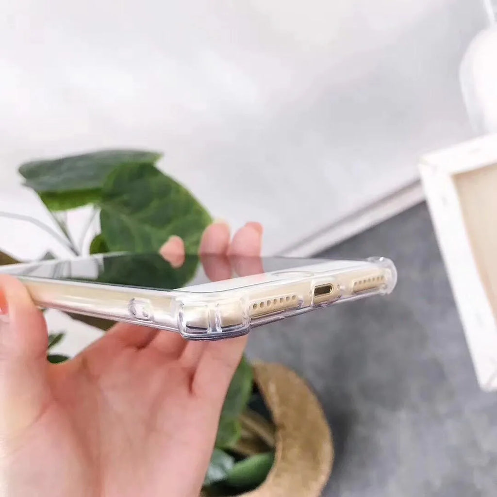 Mirrored back protective TPU case for iPhone on a table