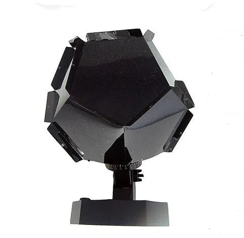 LED star projector showing constellation projection on bedroom ceiling with remote control