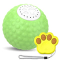 Blue remote control cat toy with rolling ball mechanism and feather attachment