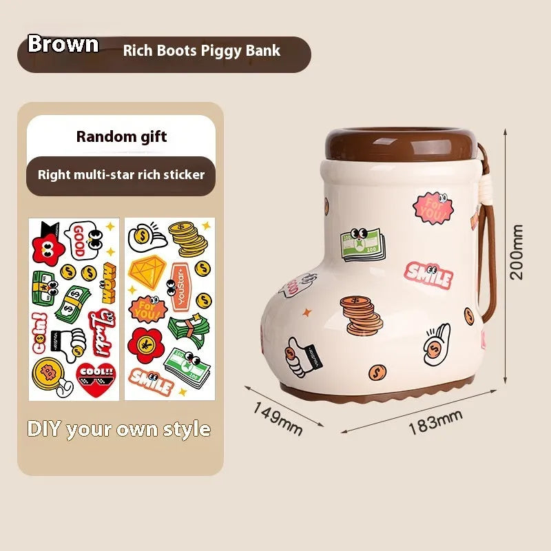 Red and brown cartoon-style plastic desktop storage organiser with grid pattern for stationery and sundries.