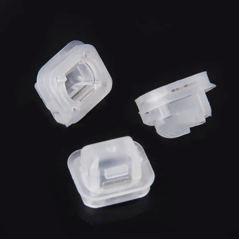BMW interior plastic seat buckle clips with metal fasteners, transparent colour
