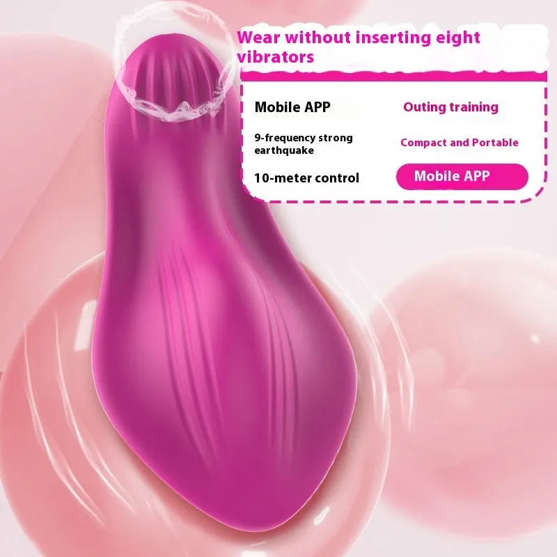 Rose red wearable female vibrator with butterfly design and smartphone app control