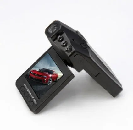 H198 car dash camera with 2.4-inch screen showing infrared night vision recording capability