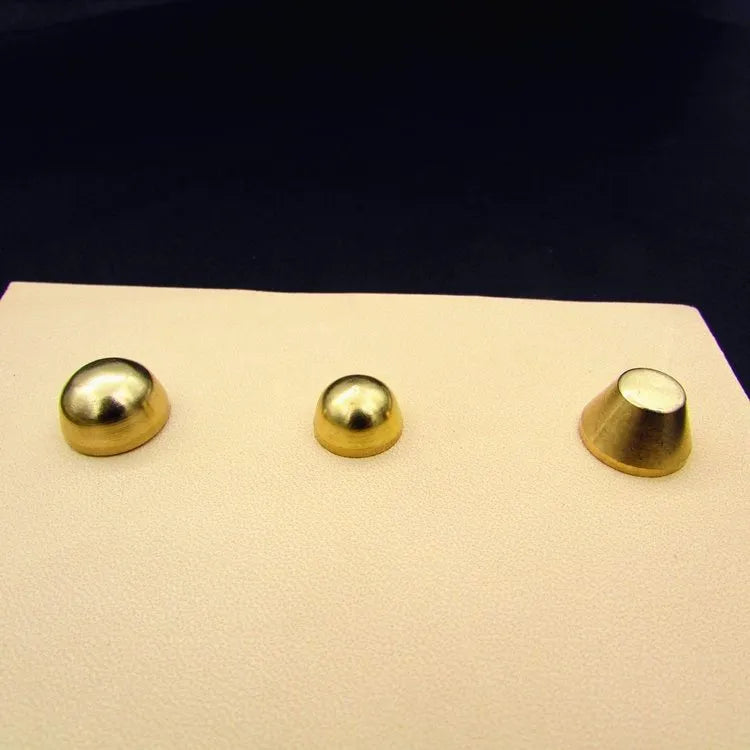 Brass decorative buckle jewellery components in round and bucket foot nail shapes