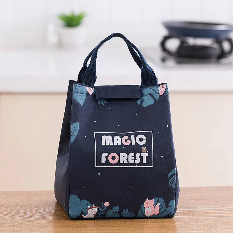 Thickened thermal insulation portable lunch box with integrated carrying bag in multiple colour designs
