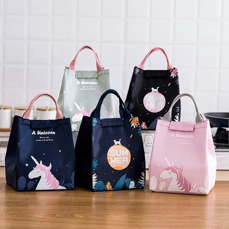 Thickened thermal insulation portable lunch box with integrated carrying bag in multiple colour designs