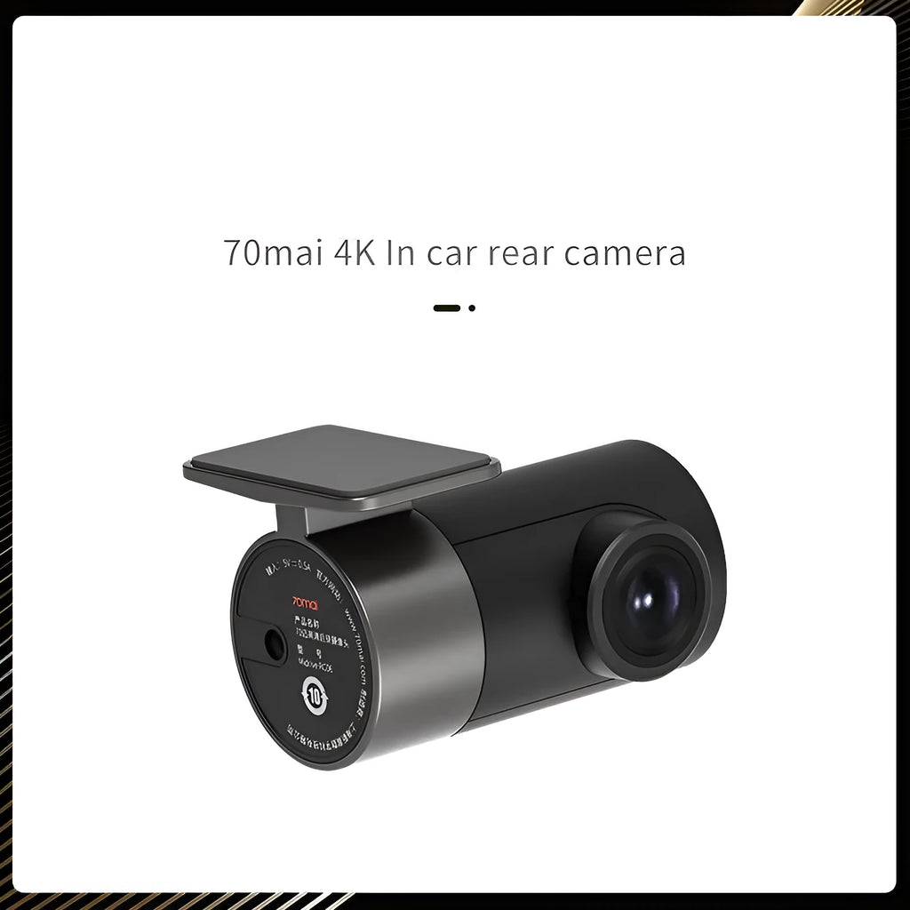 Midrive FC01 4K HD rear camera in car, black, with wide-angle lens and mounting accessories