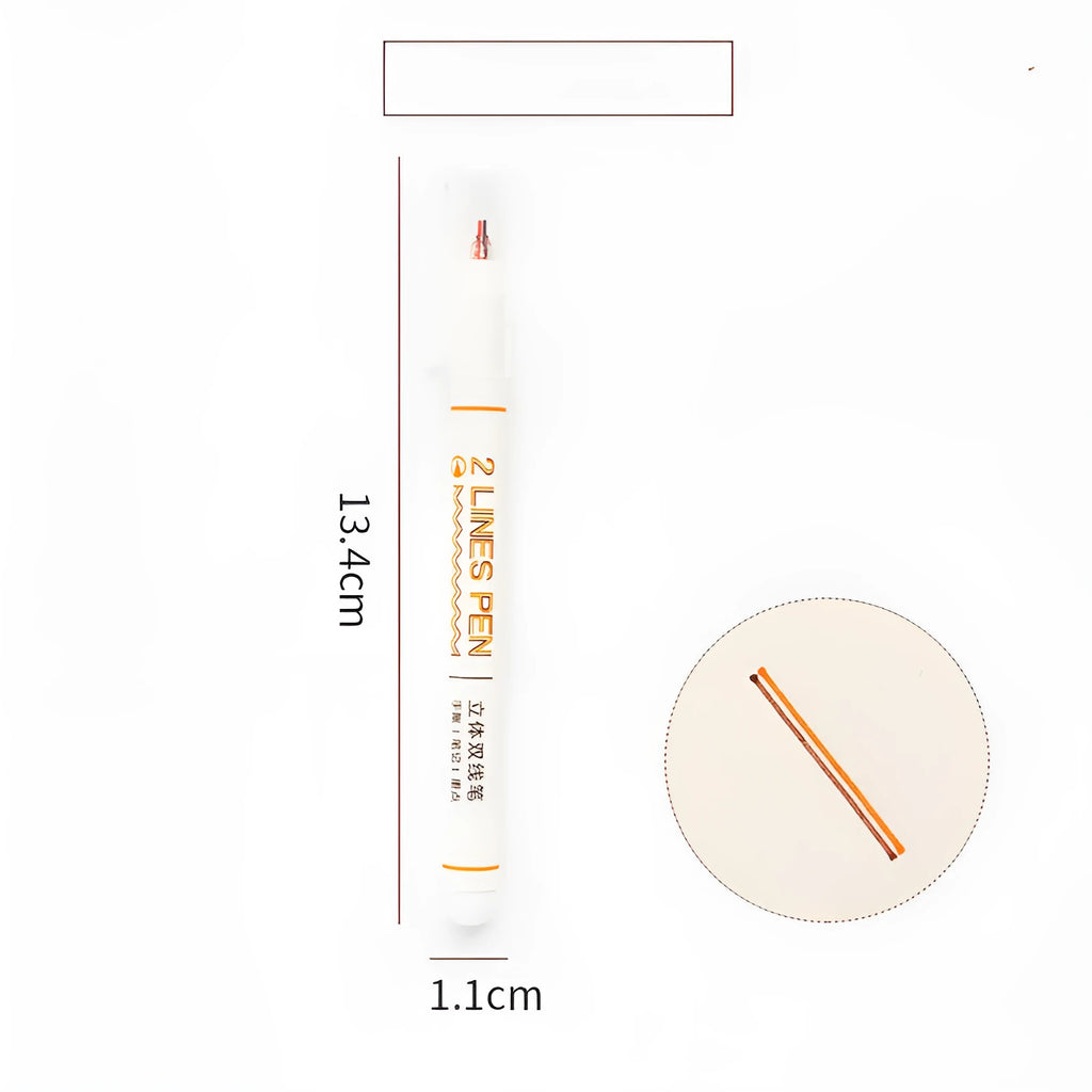 Two-colour highlighter pen with 0.5mm tip for student revision notes