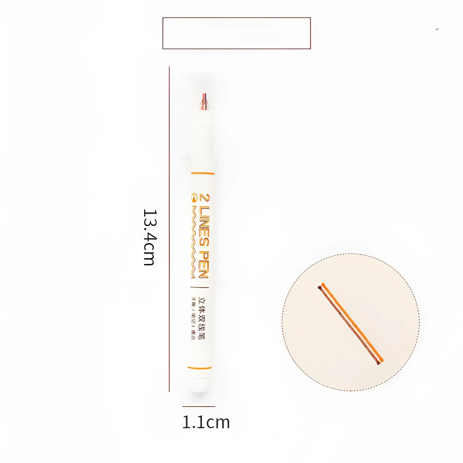 Two-colour highlighter pen with 0.5mm tip for student revision notes