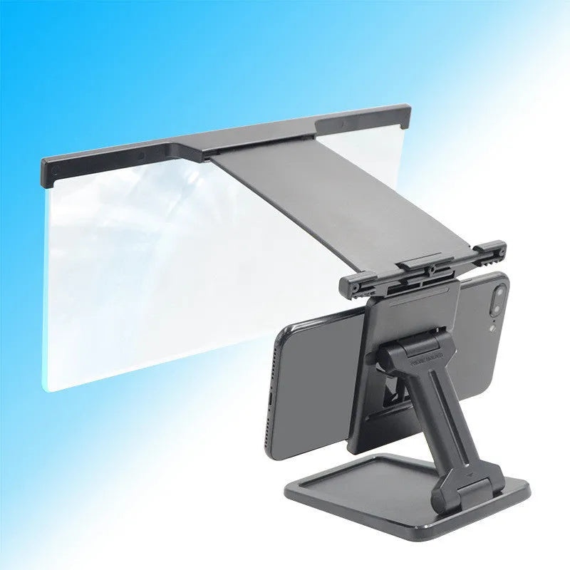 Black L20 smartphone screen magnifier with separate mounting bracket on a table.
