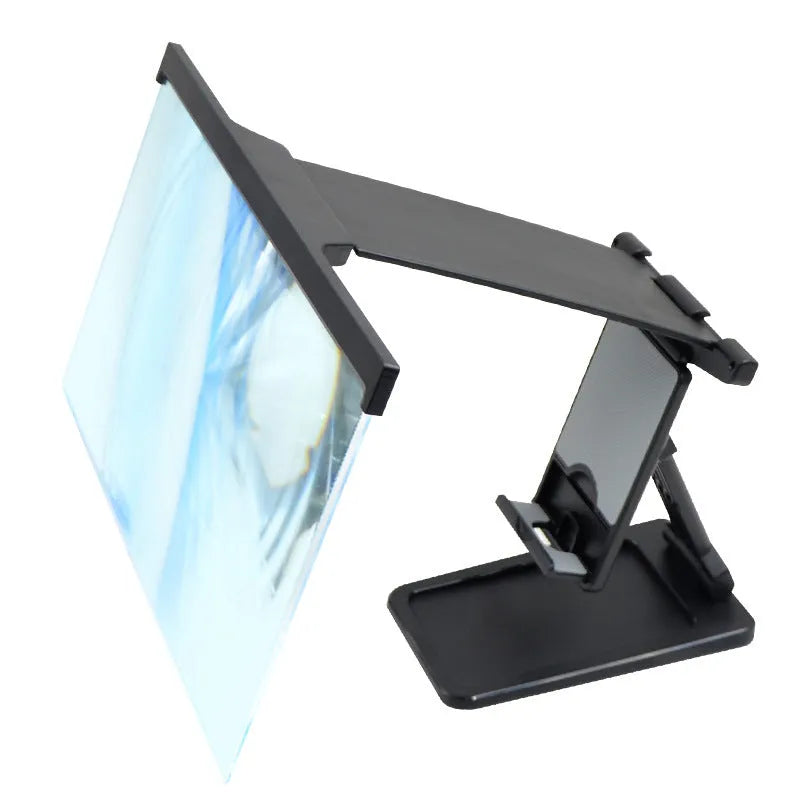Black L20 smartphone screen magnifier with separate mounting bracket on a table.