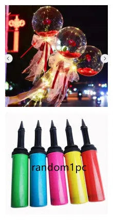 Transparent LED luminous DIY balloon rose bouquet with integrated lights for decoration.