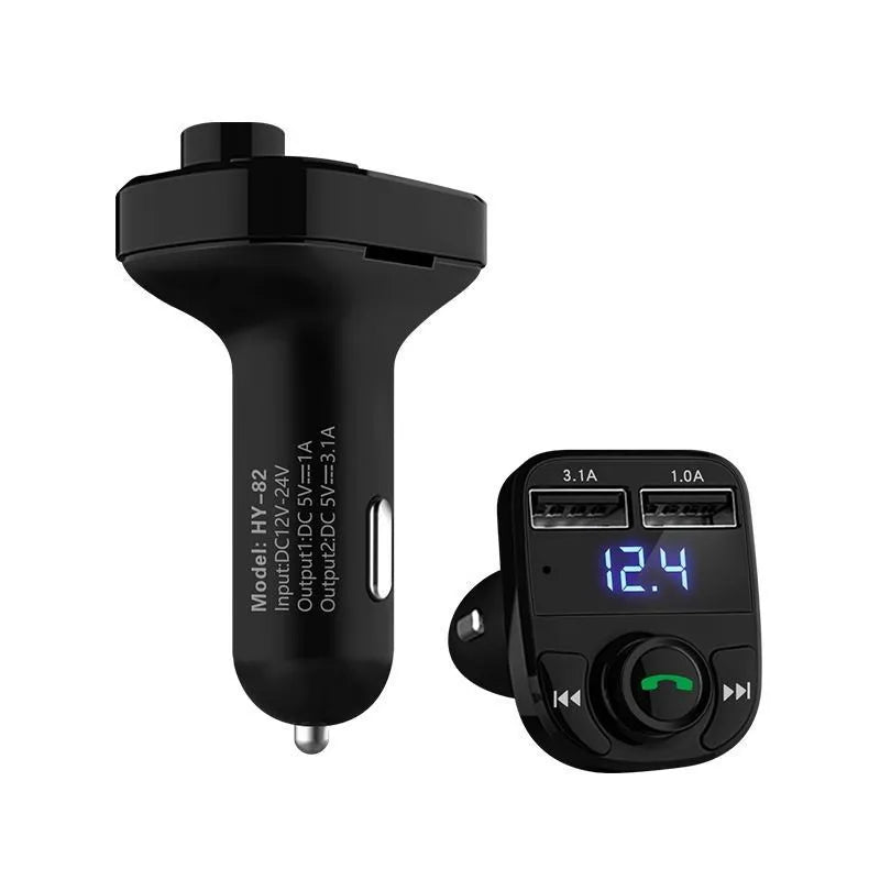 HY82 car Bluetooth MP3 player with FM transmitter installed in vehicle cigarette lighter socket