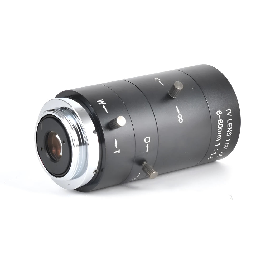 Black manual aperture 6-60mm CCTV lens with CS mount for 1/3" cameras
