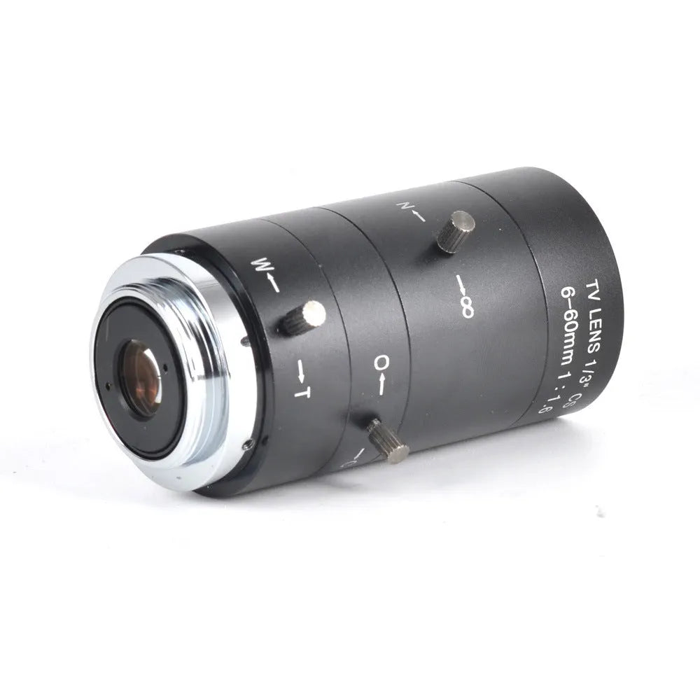 Black manual aperture 6-60mm CCTV lens with CS mount for 1/3" cameras