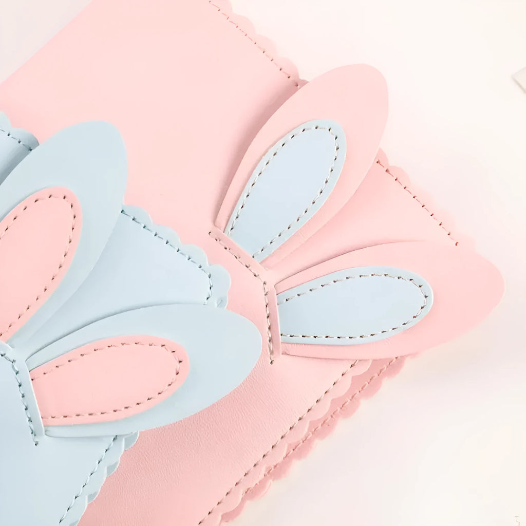 Cute bunny mini photo album in pink, blue, or white with 16 pages for 3-inch photographs