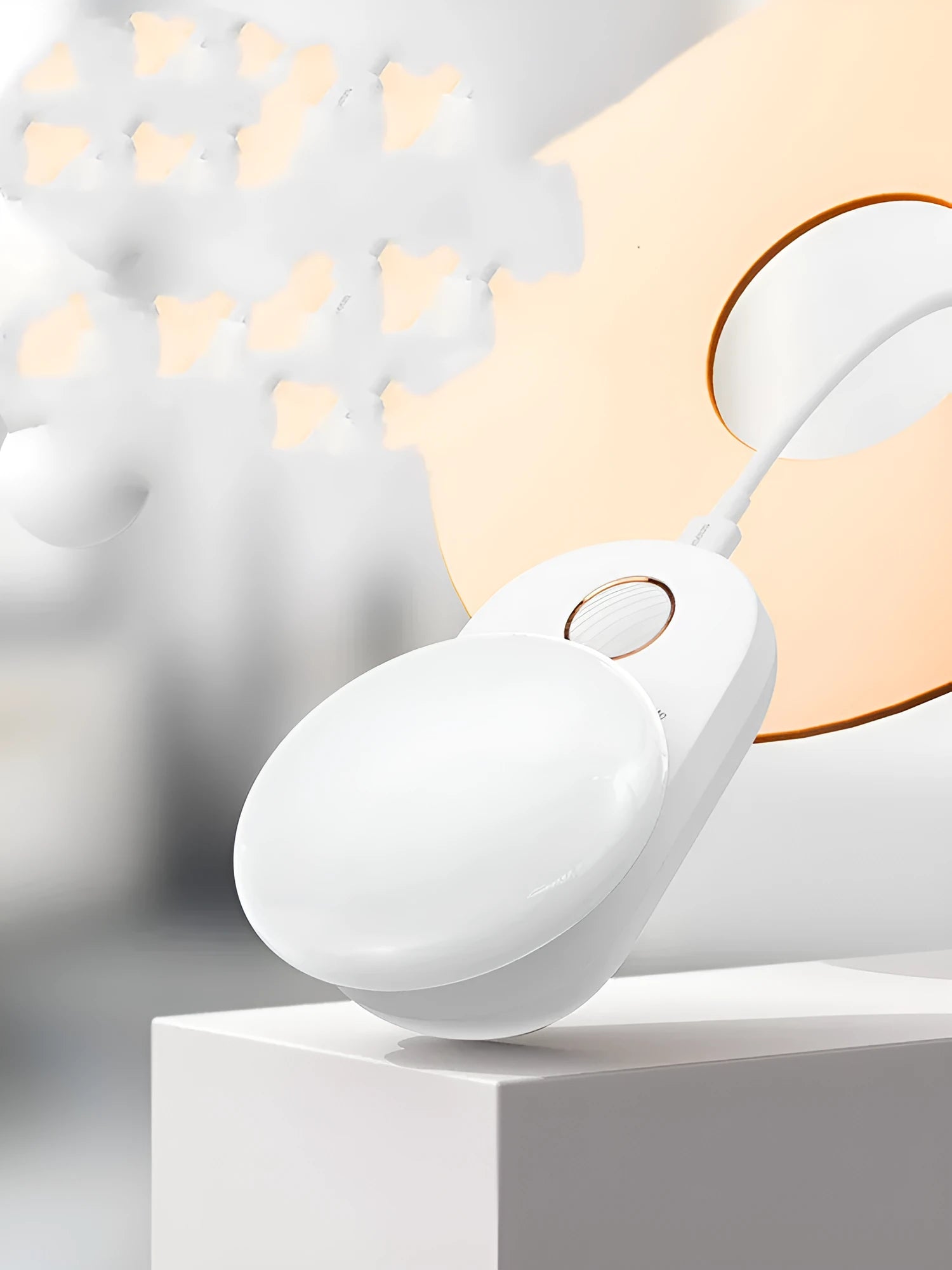 White Baseus rechargeable sensor night light with motion detection for bedroom bedside use
