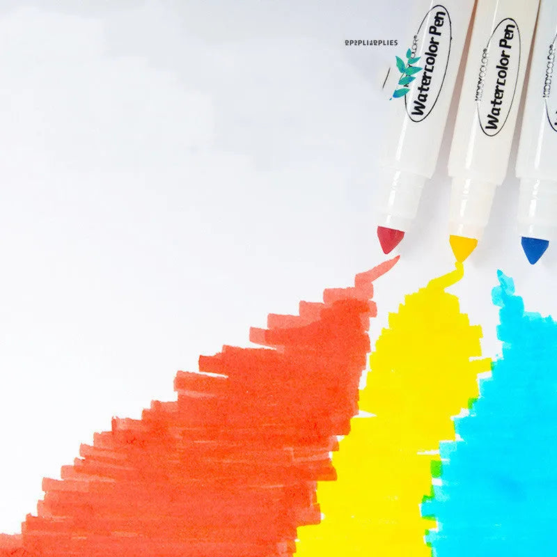 Set of children's washable plastic barrel watercolour pens in 36 or 48 colour options.