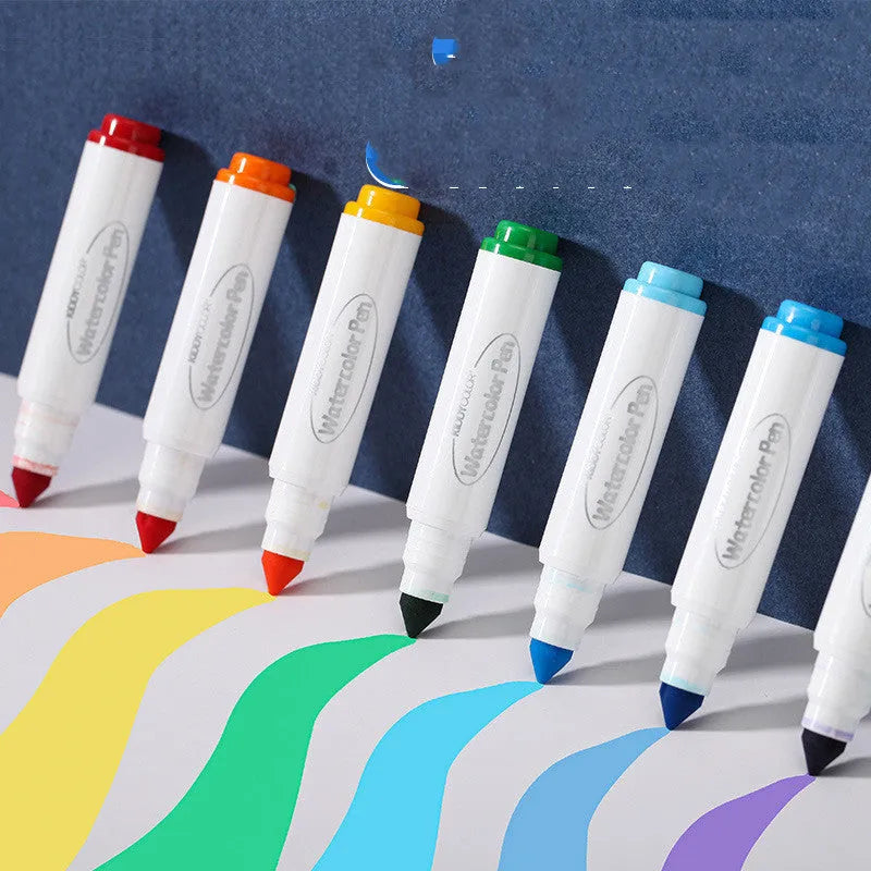 Set of children's washable plastic barrel watercolour pens in 36 or 48 colour options.