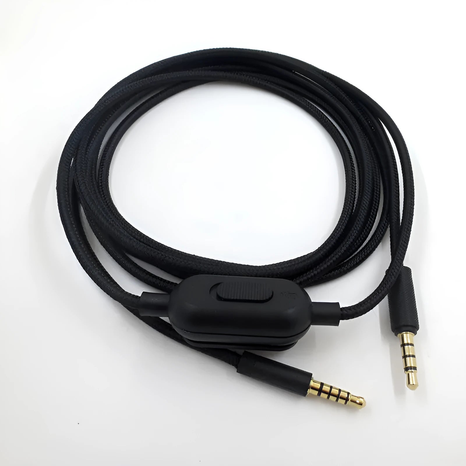 Black oxygen-free copper universal audio cable for headset replacement