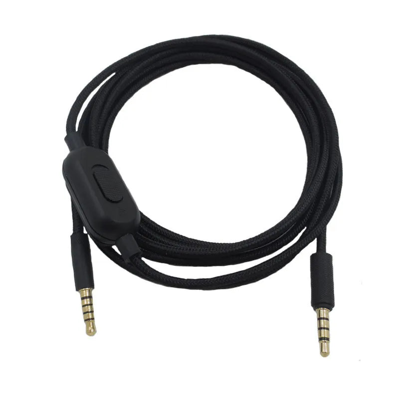 Black oxygen-free copper universal audio cable for headset replacement