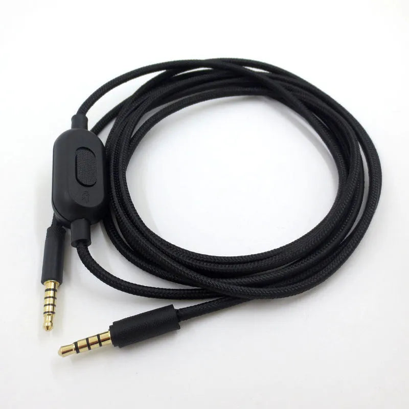 Black oxygen-free copper universal audio cable for headset replacement