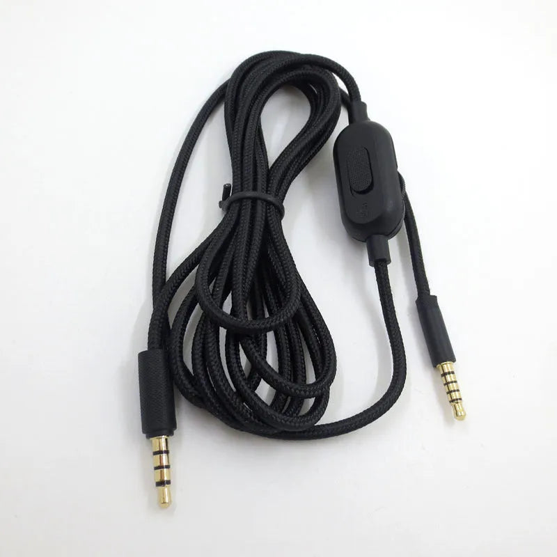 Black oxygen-free copper universal audio cable for headset replacement