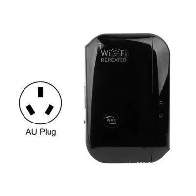 Black or white wireless WiFi repeater with network cable and multiple international plug options