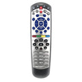Black universal remote control for DISH Network satellite TV BOX with flat design and standard button layout