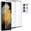 Samsung Galaxy S21 Ultra full-screen 3D curved tempered glass screen protector.