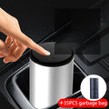 Mini aluminium alloy car trash can in solid colour with 35 garbage bags for vehicle waste collection