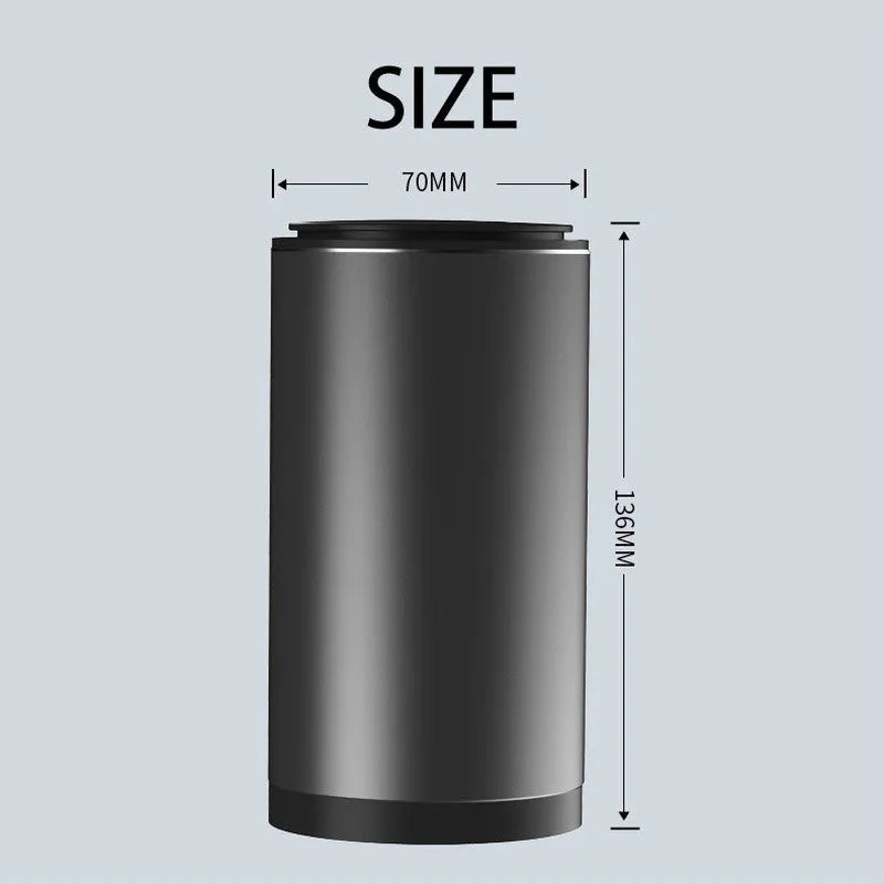 Mini aluminium alloy car trash can in solid colour with 35 garbage bags for vehicle waste collection