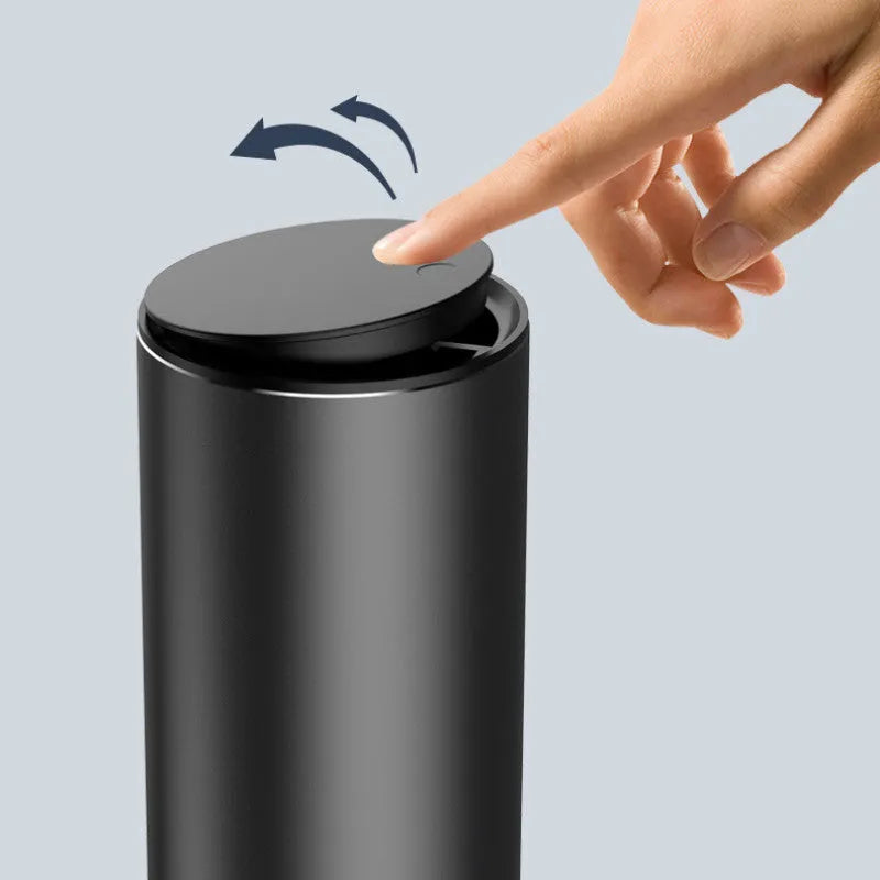 Mini aluminium alloy car trash can in solid colour with 35 garbage bags for vehicle waste collection