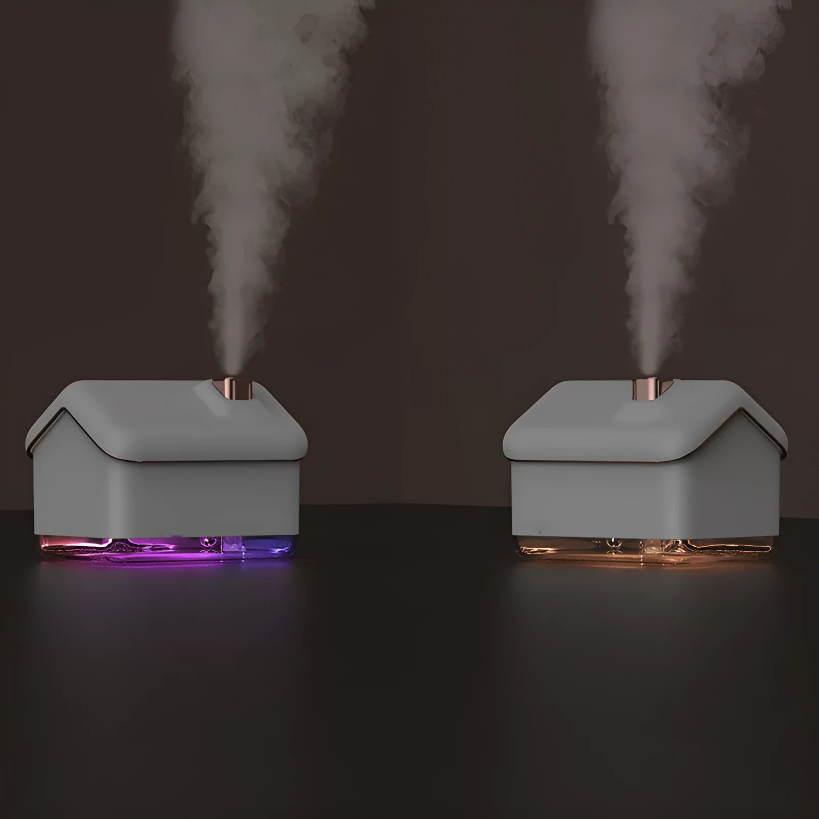 White igloo-shaped ultrasonic humidifier and essential oil diffuser with USB cable