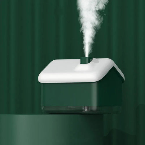 White igloo-shaped ultrasonic humidifier and essential oil diffuser with USB cable