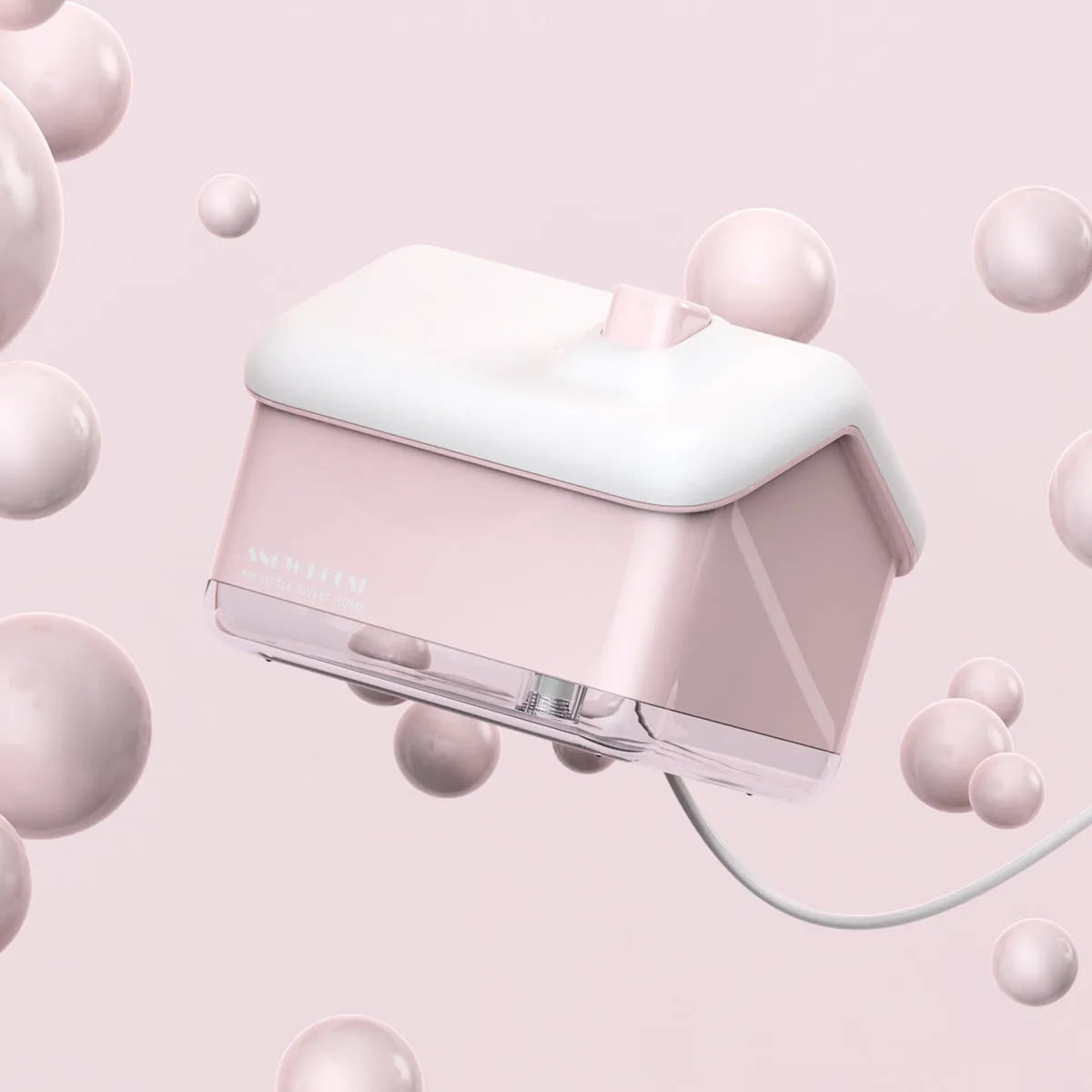 White igloo-shaped ultrasonic humidifier and essential oil diffuser with USB cable