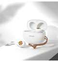 Wireless Bluetooth mini TWS binaural headphones with charging case in white, black, or dark green colours