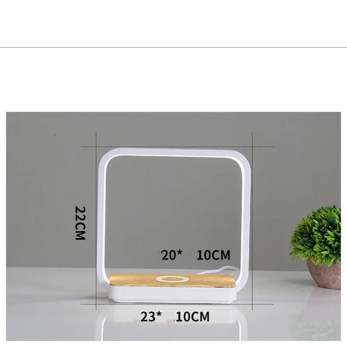 Modern bedside lamp with aluminium shade featuring touch sensor and voice control, available in white or gold colours