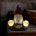 Solar LED resin dwarf statue ornament with faceless old man design for outdoor garden decoration