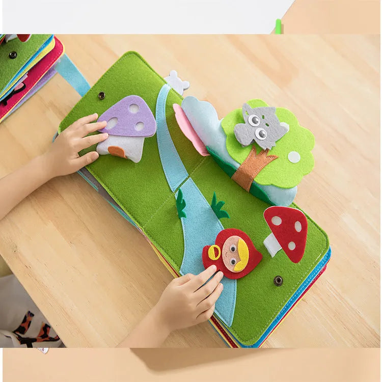 Children's blue rainbow cloth book made from soft fabric, suitable for ages 4-6 years