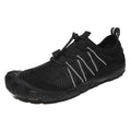 Low-cut unisex river tracing shoes with mesh upper, rubber sole, and elastic band fastening.