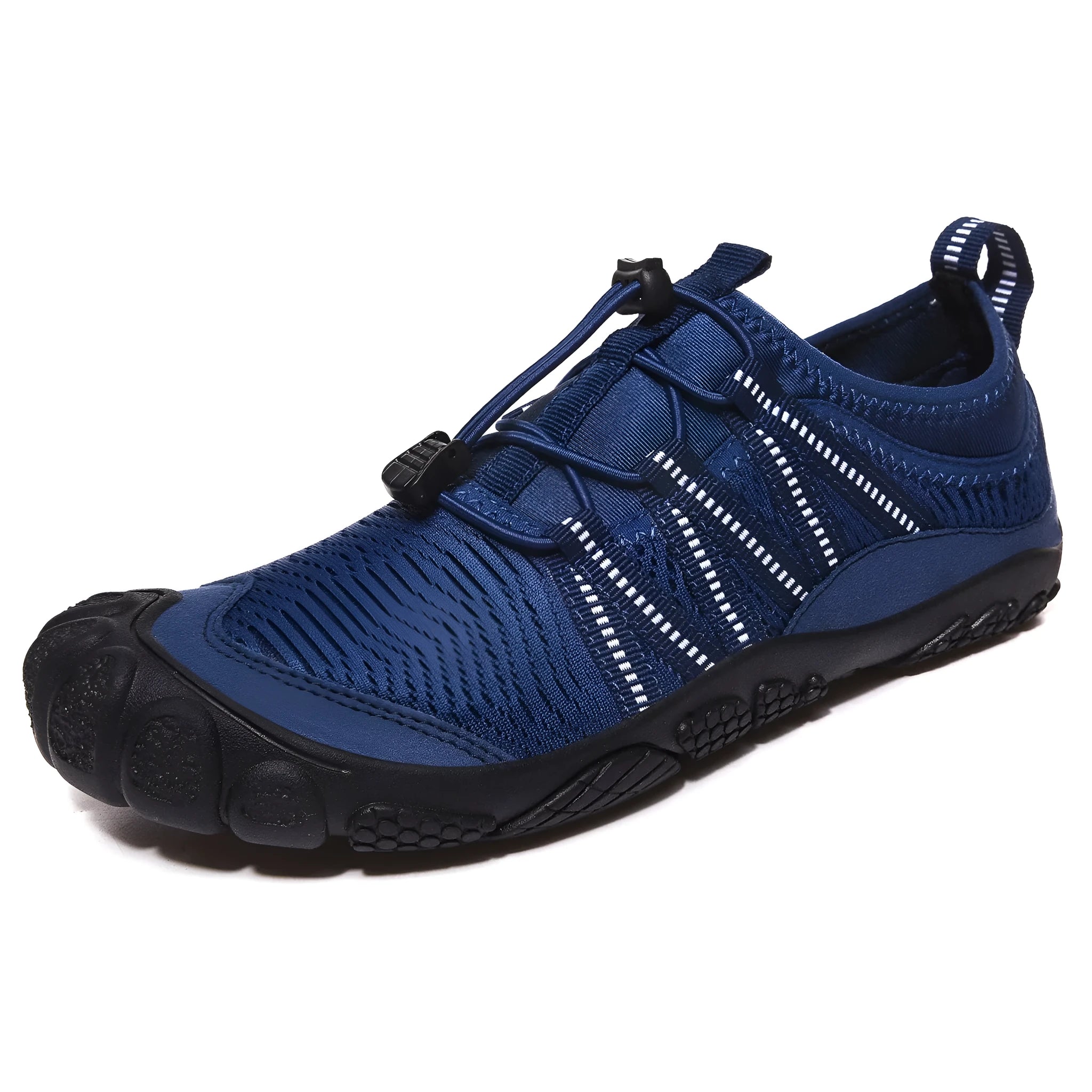 Low-cut unisex river tracing shoes with mesh upper, rubber sole, and elastic band fastening.