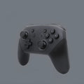 Black Switch PRO wireless Bluetooth gamepad controller for Nintendo Switch on a dark surface.