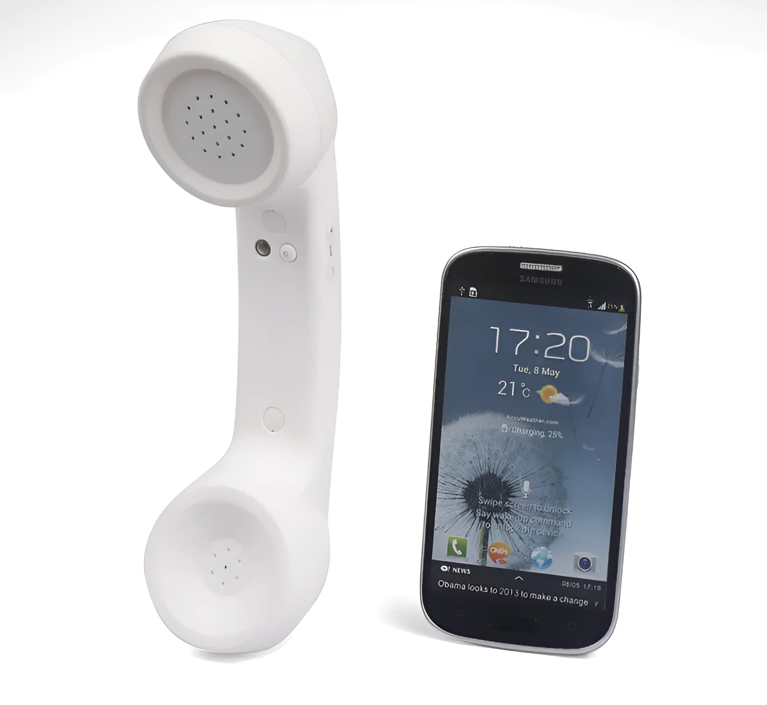 Retro-style Bluetooth wireless headset with ear-hook design in multiple colour options