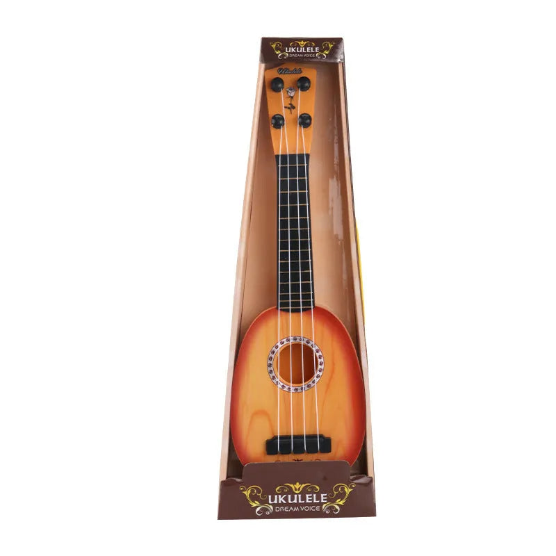 Colourful plastic simulation ukulele toy measuring 38cm length for children's musical training