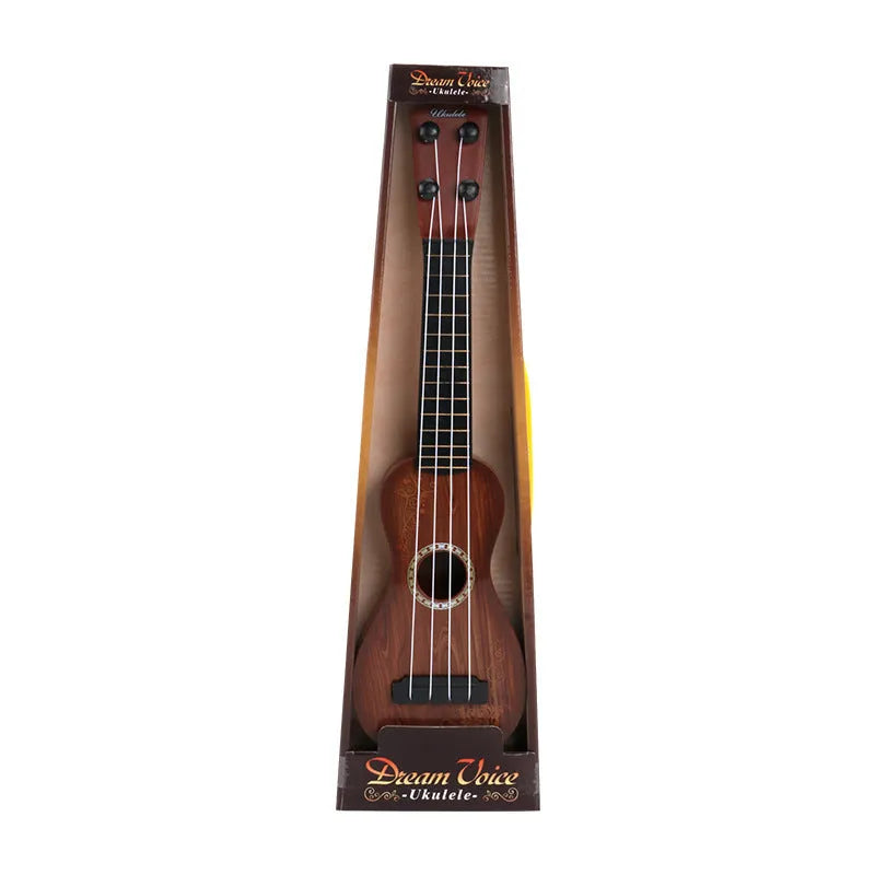 Colourful plastic simulation ukulele toy measuring 38cm length for children's musical training