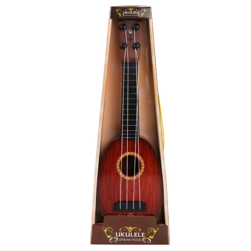 Colourful plastic simulation ukulele toy measuring 38cm length for children's musical training