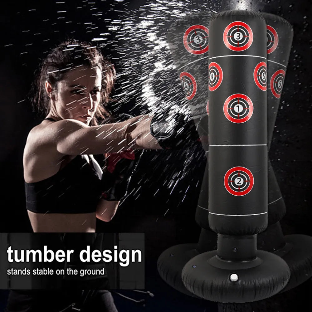 PVC inflatable boxing training column 1.6 metres high vertical tumbler fitness equipment