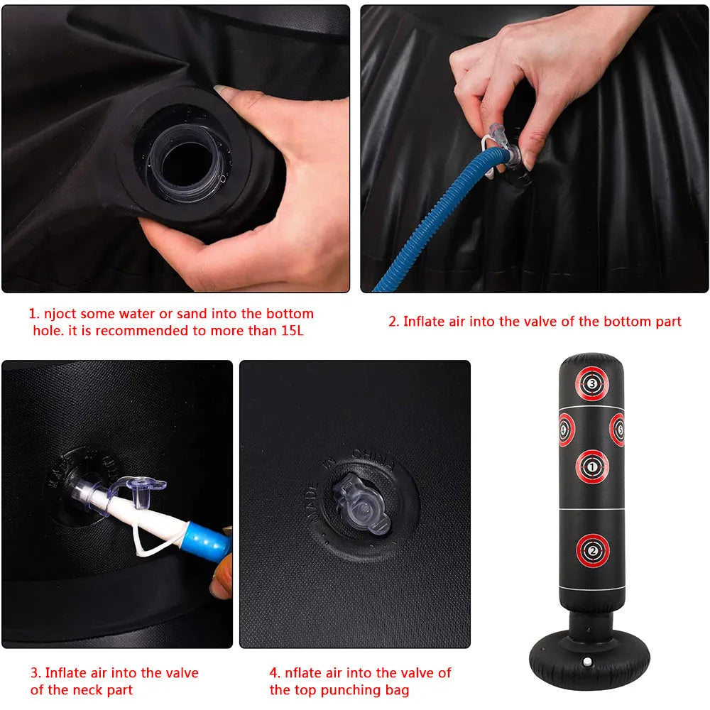 PVC inflatable boxing training column 1.6 metres high vertical tumbler fitness equipment